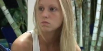 Fun blond girl on vacation