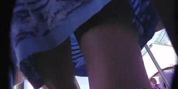 Bewitching upskirt wazoo up blue suit
