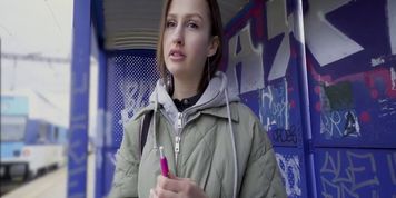Public Agent Train Station smoker gets her tits out to pay the fine