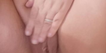 Quick bath time tease! Huge tits, shaved blonde pussy