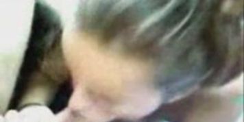 Gorgeous teen sucking a huge cock