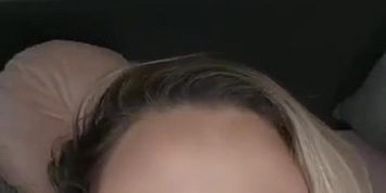POV dildo blowjob closeup