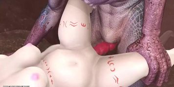 :3 Cute Lizard Girl Scalie Fucked Threesome CG 3D Rule34