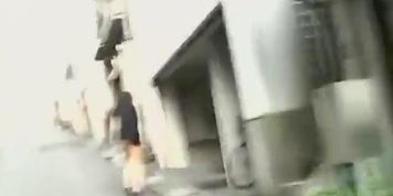 Street sharking video showing a lovely Japanese ass