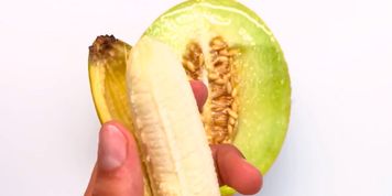 Wet juicy melon gets brutally fingered and fucked &nbsp;by rough banana until gaping