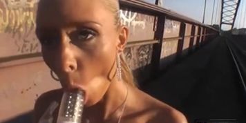 Big Titted Blonde Cougar Gets Drilled Doggystyle Outside
