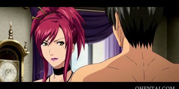 Curvy Anime maid watching couple fucking