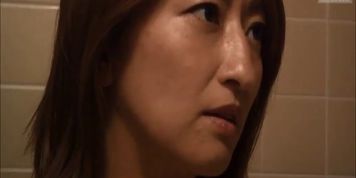 Japanese beauty widowed mother collared by son for blowjob
