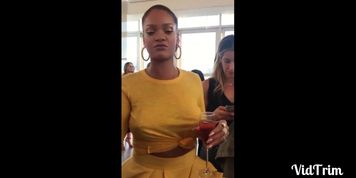 No Bra Rihanna Pierced Nipples Hard Nipples Bouncing Tits In Public
