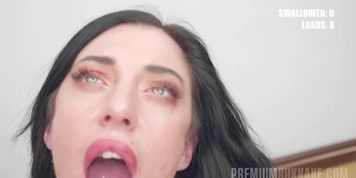 CUMDUMPSTER: Sabrina Ice Swallows Bukkake
