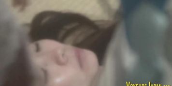Horny asian rubbing muff