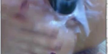 Webcam girl eats a big - video 1