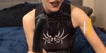 Venom Spidergirl gets pussy destroyed by Long black dildo - catch the full video on OF (Diana Rider)