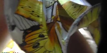 Hot yellow summer costume upskirt vid