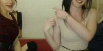 Two sexy teen babes show off their perfect perky tits