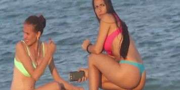 Voyeur Beach Hot Blue Bikini Thong Amateur Teen Video