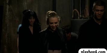 Two sexy ladies enjoyed hot foursome in the jail cell