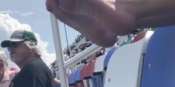 CANDID Mature Soles Sees Me Looking, Starts Aggressively Scrunching. Sees Me Get Hard, Does it More