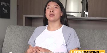 Huge Tits Latina Amateur Big Dick Fake Agent Deepthroat Blowjob