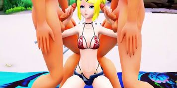 (MMD Sex) Rin - Slut Beach Party Part 1 (Submitted by ???93)