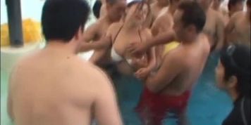 Teen vs 20 Pervs at Aquapark!