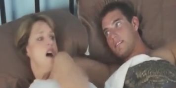 Sexy mature MILF shared hotel bed with 20YO boss