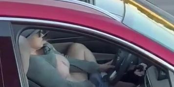 Woman caught Masturbating in his car