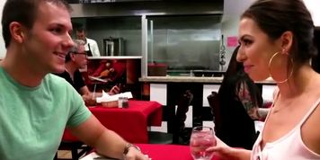 Gorgeous College Ex Girlfriend Melissa Moore Blowjob Under Cafe Table