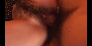 Hot asian babe loves her tight hairy pussy being fucked buy horny hard dick