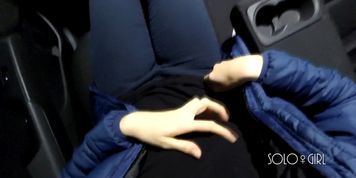 Uber driver almost caught me while I play pussy, public masturbating