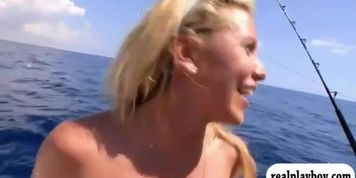 Hot babes exhibition biking and fishing that they enjoyed
