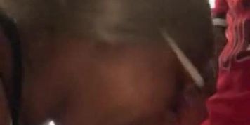Ebony BBW deepthroats my BBC And I give her back shots