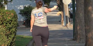 Big Booty MILF Shows Off her RED THONG