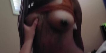 Ebony rides multiple orgasms