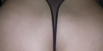 Fucking my sexy girlfriend, blowjob, doggy style and cum on their thongs!