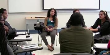 Latina college student shoeplay
