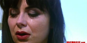 Slutty bride gets mouth gangbanged