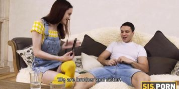 SISPORN. Girl with tiny nipples is drilled fast and rough by stepbrother
