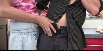 Old blonde mom and boy taboo sex