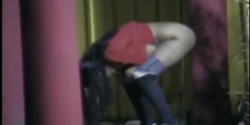 The security cam video with girl pissing on parking place