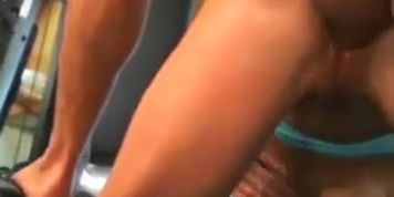 Horny girl with big tits get fucked hard after a workout in gym