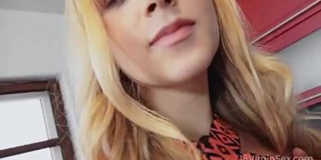 Blonde takes the dick in mouth and pussy