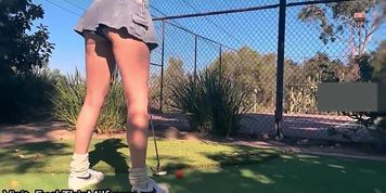 Golf date turns into sneaky public fuck with hot redheaddptam