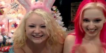 Lesbian girls playing in christmas - video 1