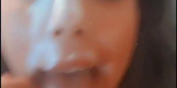 Cream on Cassy's face