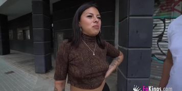 Great latina teen get fucked in public by a huge white dick