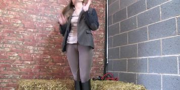 Honour May stroke her pussy in riding boots striptease 2