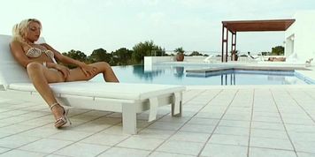 Hot  blonde slut  sucks and fucks two cocks