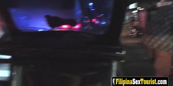 Backpacker is getting his huge cock sucked by a sexy Filipina teen.