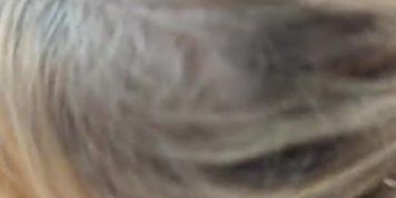 Amateur blowjob in car - blonde milf sucks cock takes cum in mouth - outdoor pov